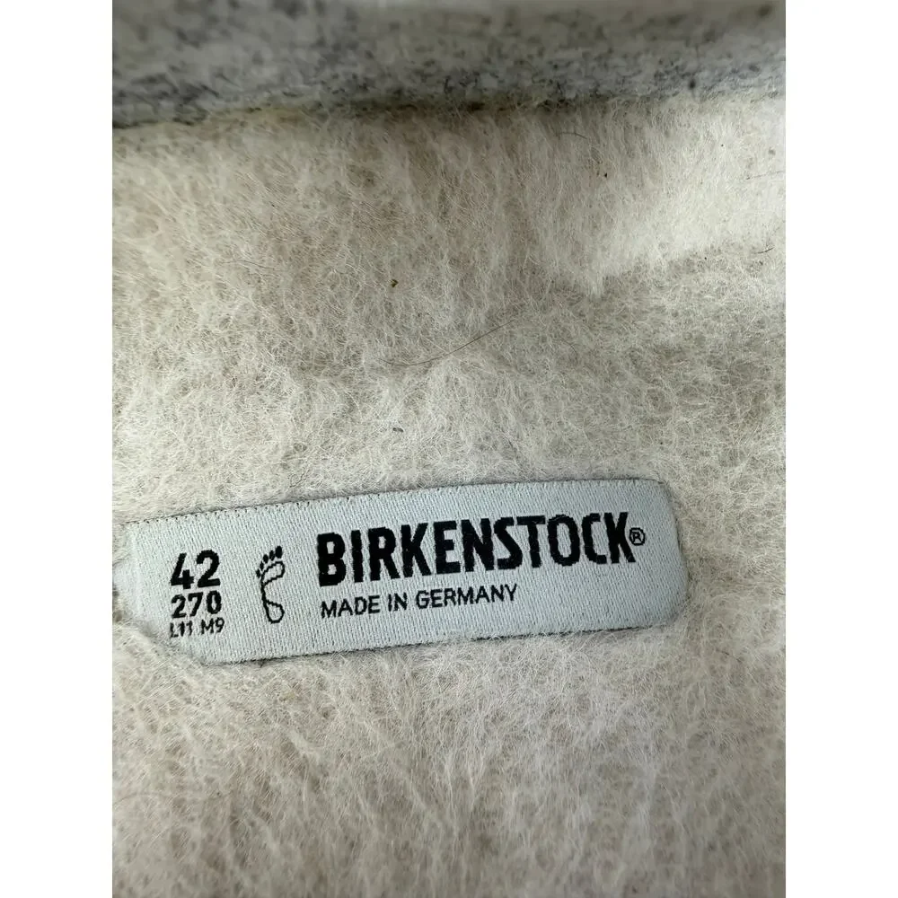 Birkenstock Arizona Rivet Wool Felt Doubleface Gray Sandals Mens 9 Ladies 11